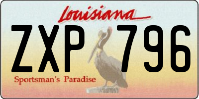 LA license plate ZXP796