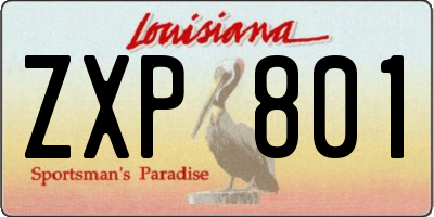 LA license plate ZXP801