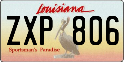 LA license plate ZXP806