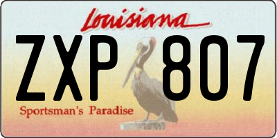LA license plate ZXP807