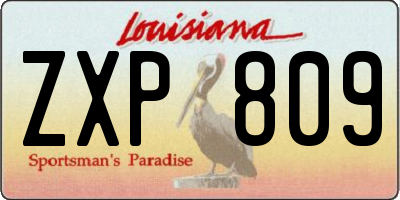 LA license plate ZXP809