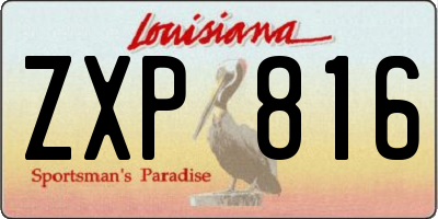 LA license plate ZXP816