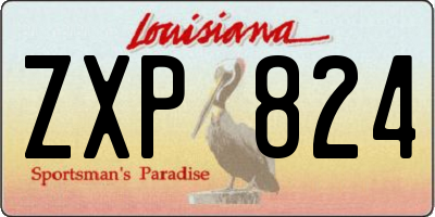 LA license plate ZXP824