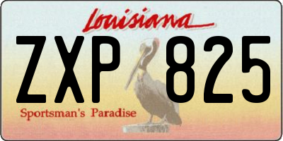 LA license plate ZXP825