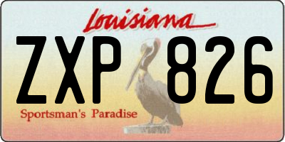 LA license plate ZXP826