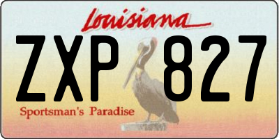 LA license plate ZXP827