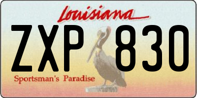 LA license plate ZXP830