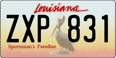 LA license plate ZXP831