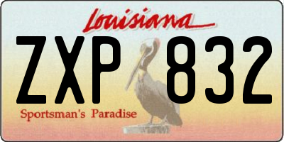 LA license plate ZXP832