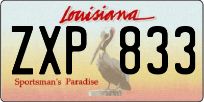 LA license plate ZXP833