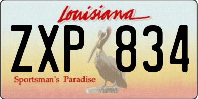 LA license plate ZXP834