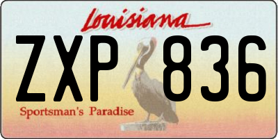 LA license plate ZXP836