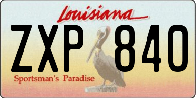 LA license plate ZXP840