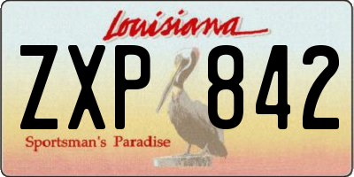 LA license plate ZXP842