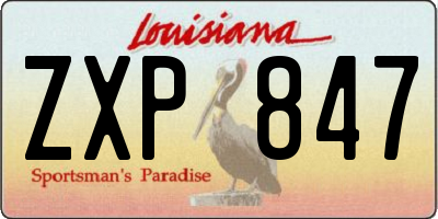 LA license plate ZXP847