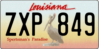 LA license plate ZXP849