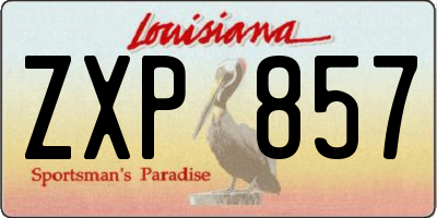 LA license plate ZXP857