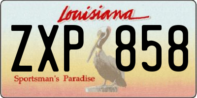 LA license plate ZXP858