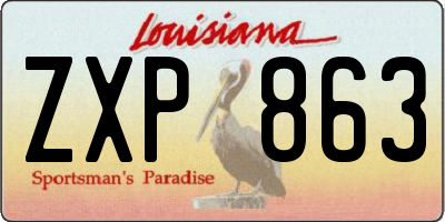 LA license plate ZXP863