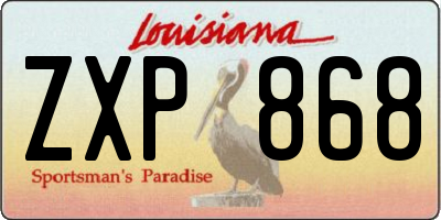 LA license plate ZXP868