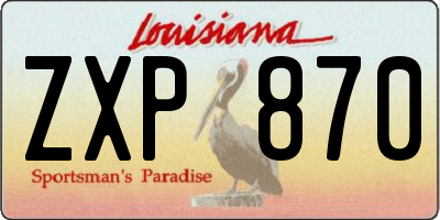 LA license plate ZXP870