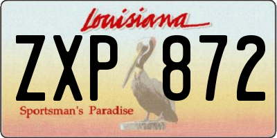 LA license plate ZXP872