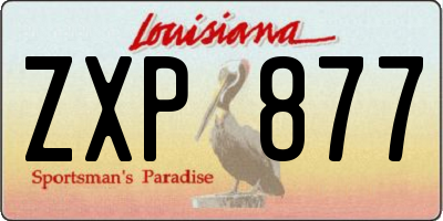 LA license plate ZXP877