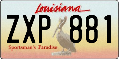 LA license plate ZXP881