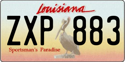 LA license plate ZXP883