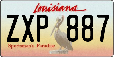 LA license plate ZXP887