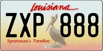 LA license plate ZXP888