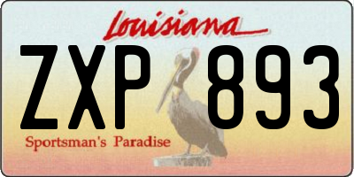 LA license plate ZXP893