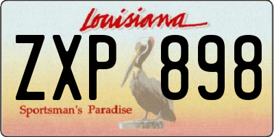 LA license plate ZXP898