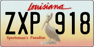 LA license plate ZXP918