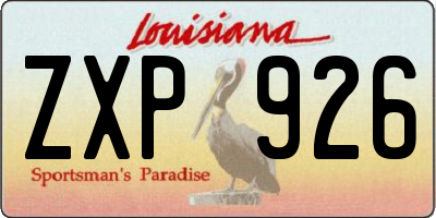 LA license plate ZXP926