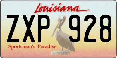 LA license plate ZXP928