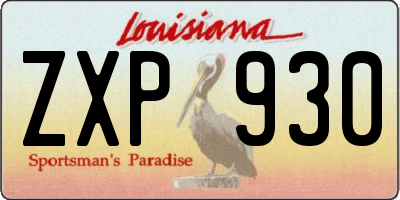 LA license plate ZXP930