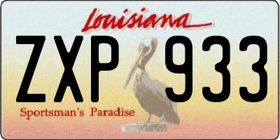 LA license plate ZXP933