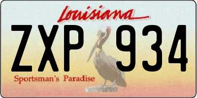 LA license plate ZXP934