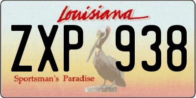 LA license plate ZXP938