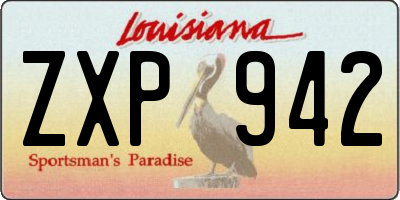 LA license plate ZXP942