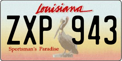 LA license plate ZXP943