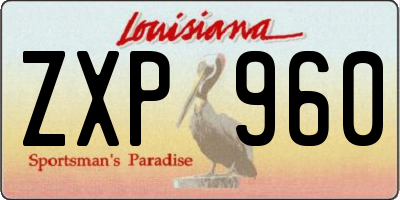 LA license plate ZXP960