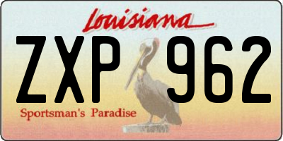 LA license plate ZXP962