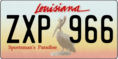 LA license plate ZXP966