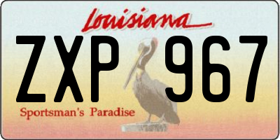 LA license plate ZXP967