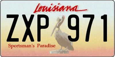 LA license plate ZXP971