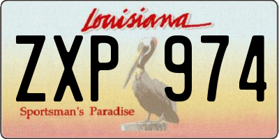 LA license plate ZXP974