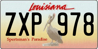 LA license plate ZXP978