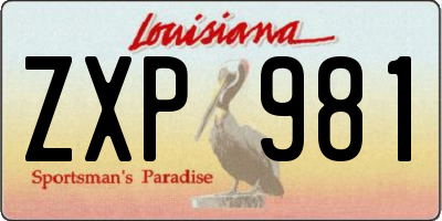 LA license plate ZXP981